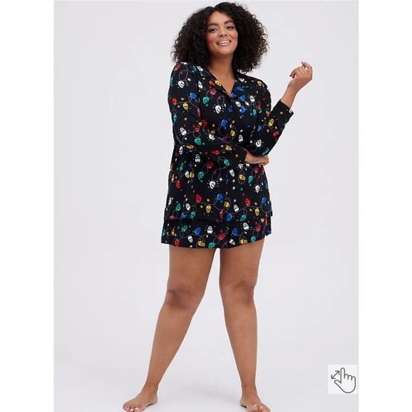 torrid Other - SLEEP SET - SUPER SOFT HOLIDAY SKULL BLACK (Sz 1)